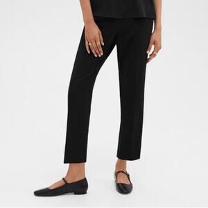 Theory Treeca Jogger in Eco Crunch Wash Linen Blend Navy Blue Small